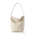 The Minimalist Knot Tote - Premium Pebbled Leather Everyday Bucket Bag